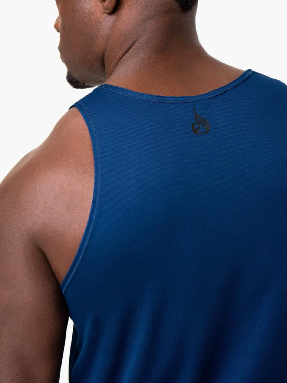 Blue Men's Ryderwear Heighten Mesh Regular Tanks | OKT67275