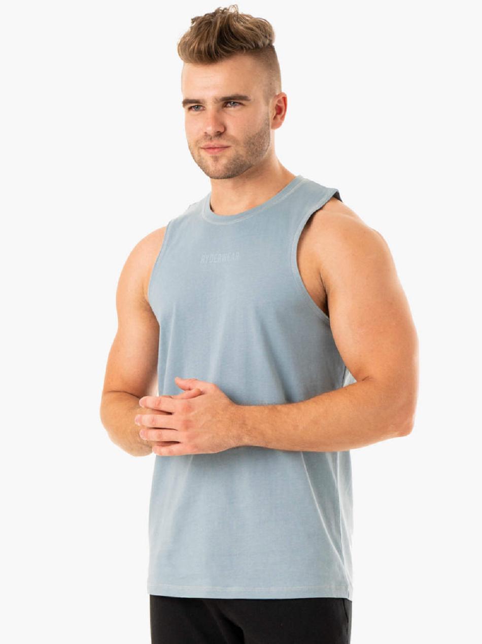 Blue Men's Ryderwear Limitless Baller Tanks | 153G69235