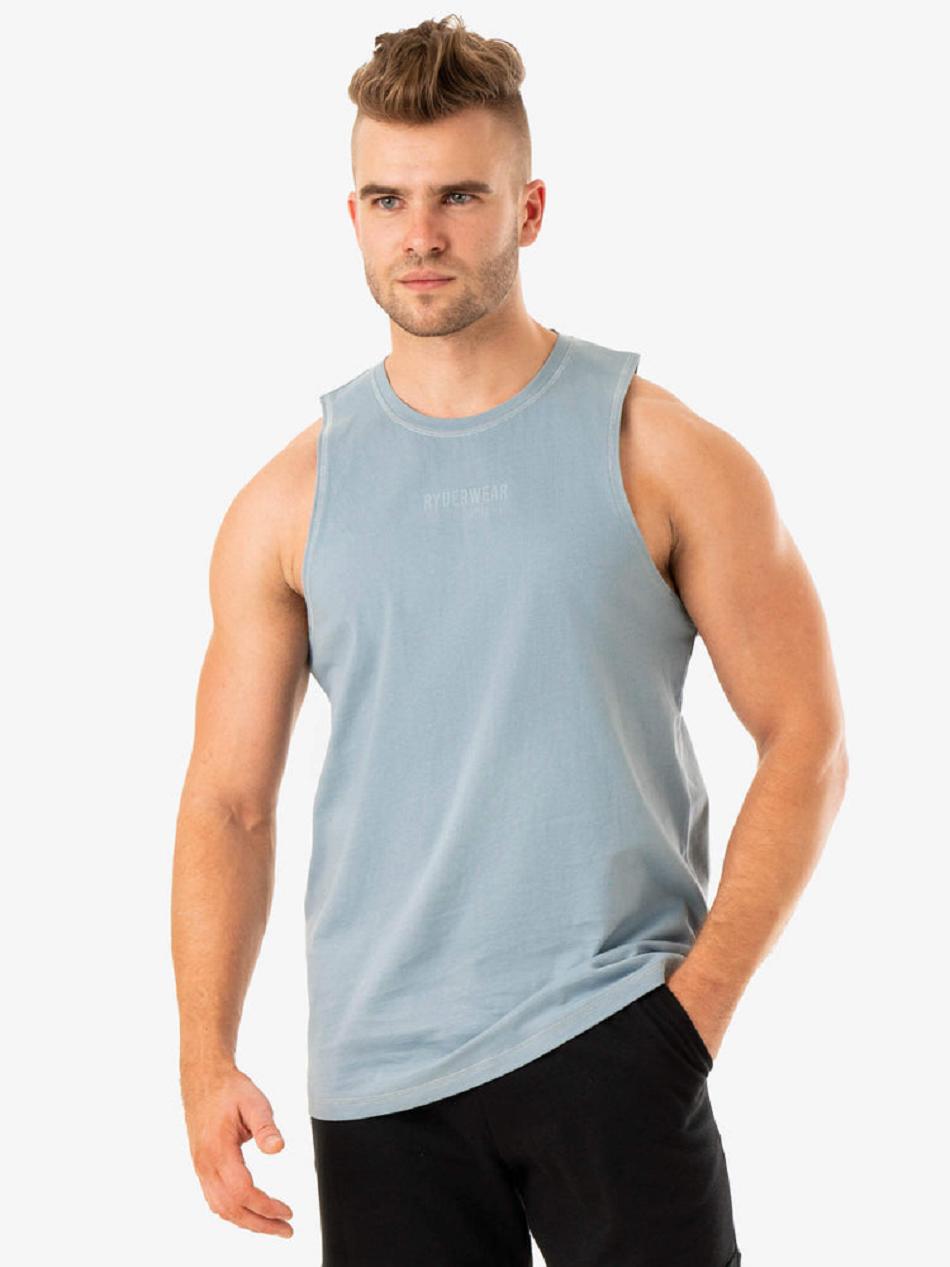 Blue Men\'s Ryderwear Limitless Baller Tanks | 153G69235