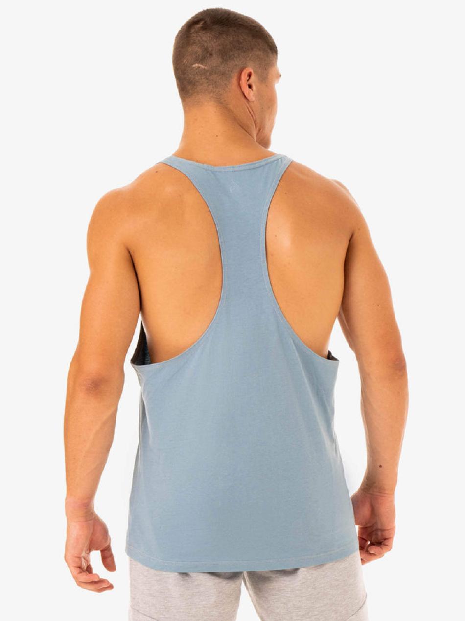 Blue Men's Ryderwear Limitless Stringer T-Back Tanks | RFD41450