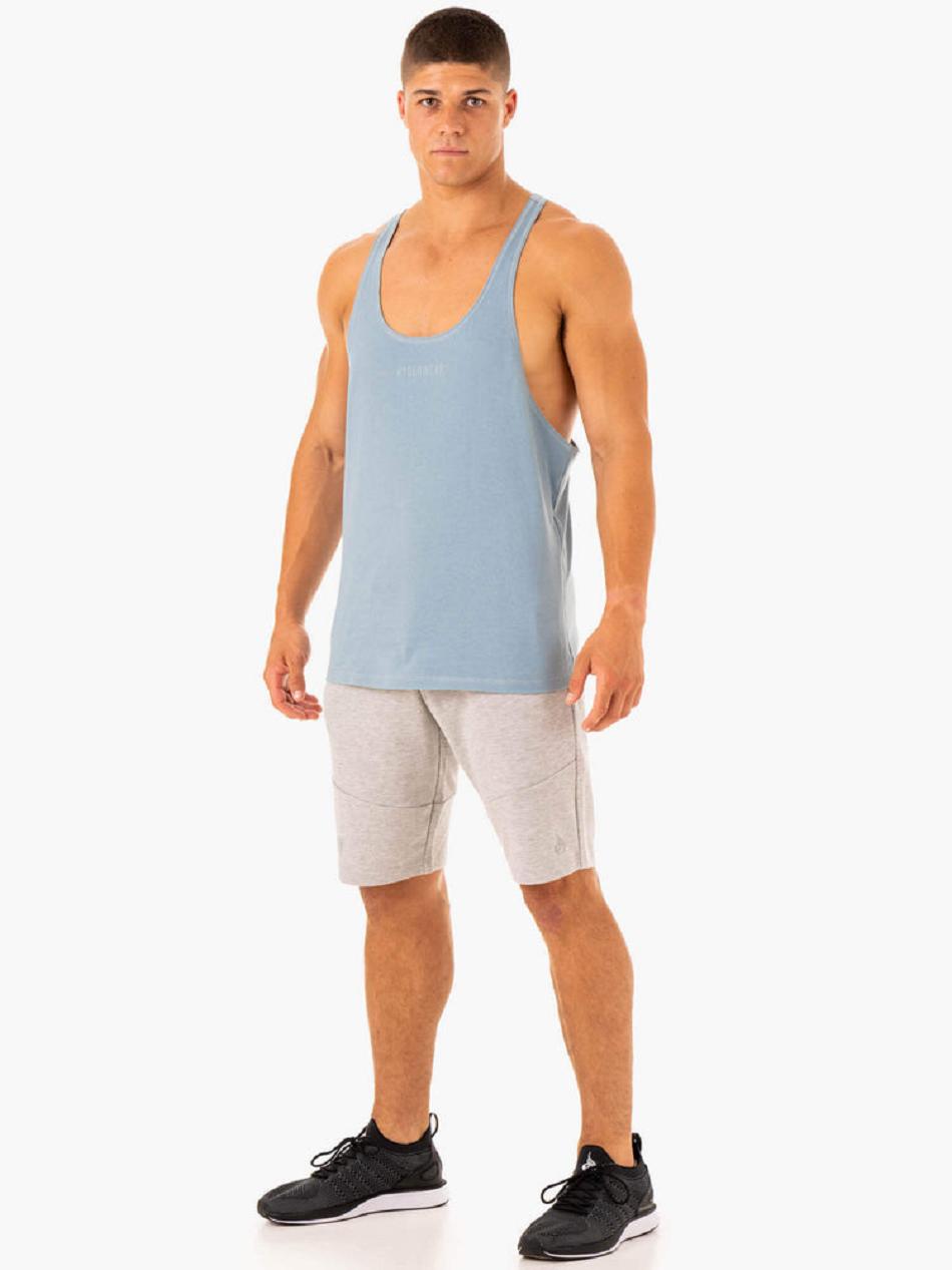 Blue Men's Ryderwear Limitless Stringer T-Back Tanks | RFD41450