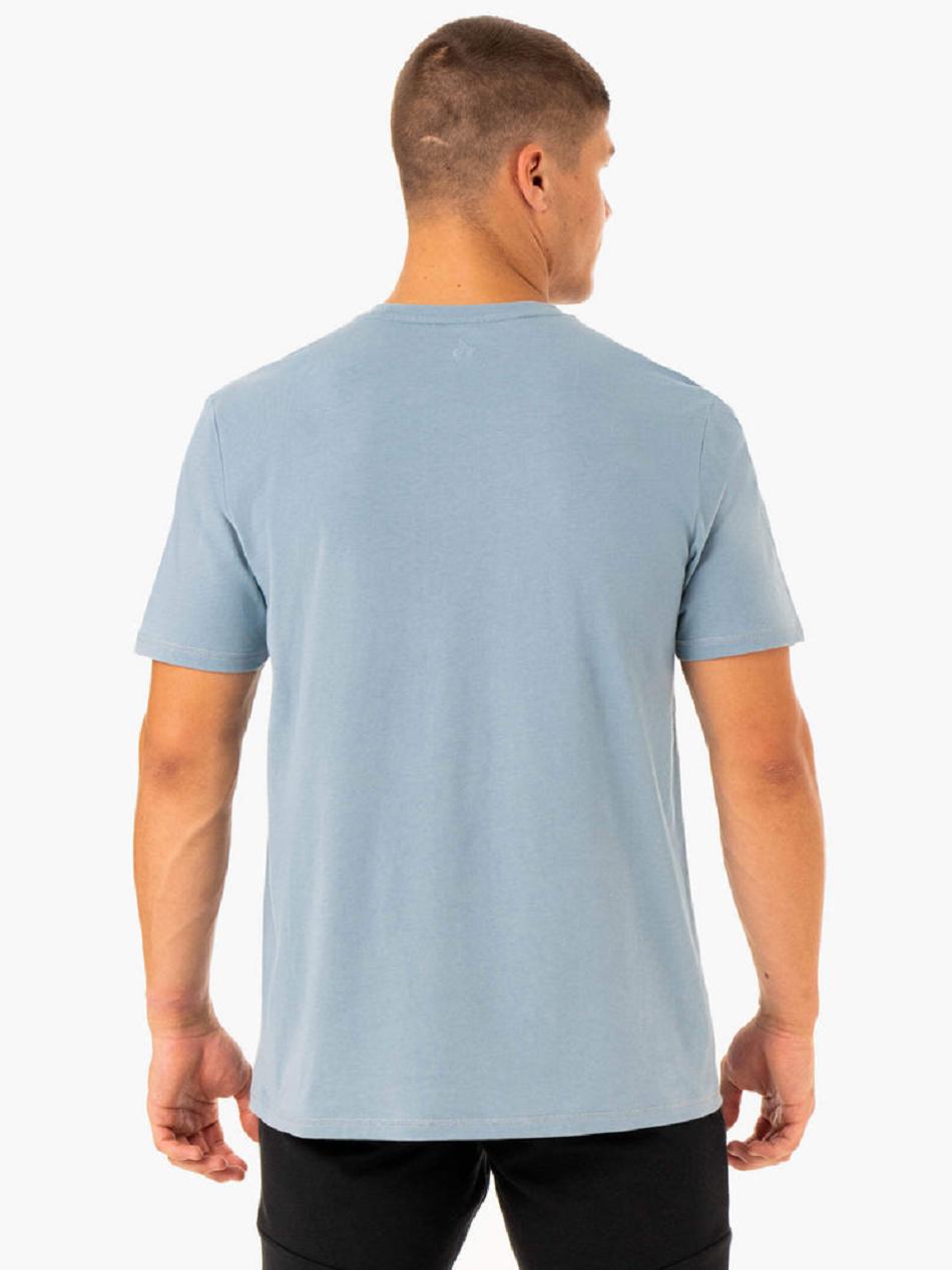 Blue Men's Ryderwear Limitless T-Shirt Top | 90SB65365