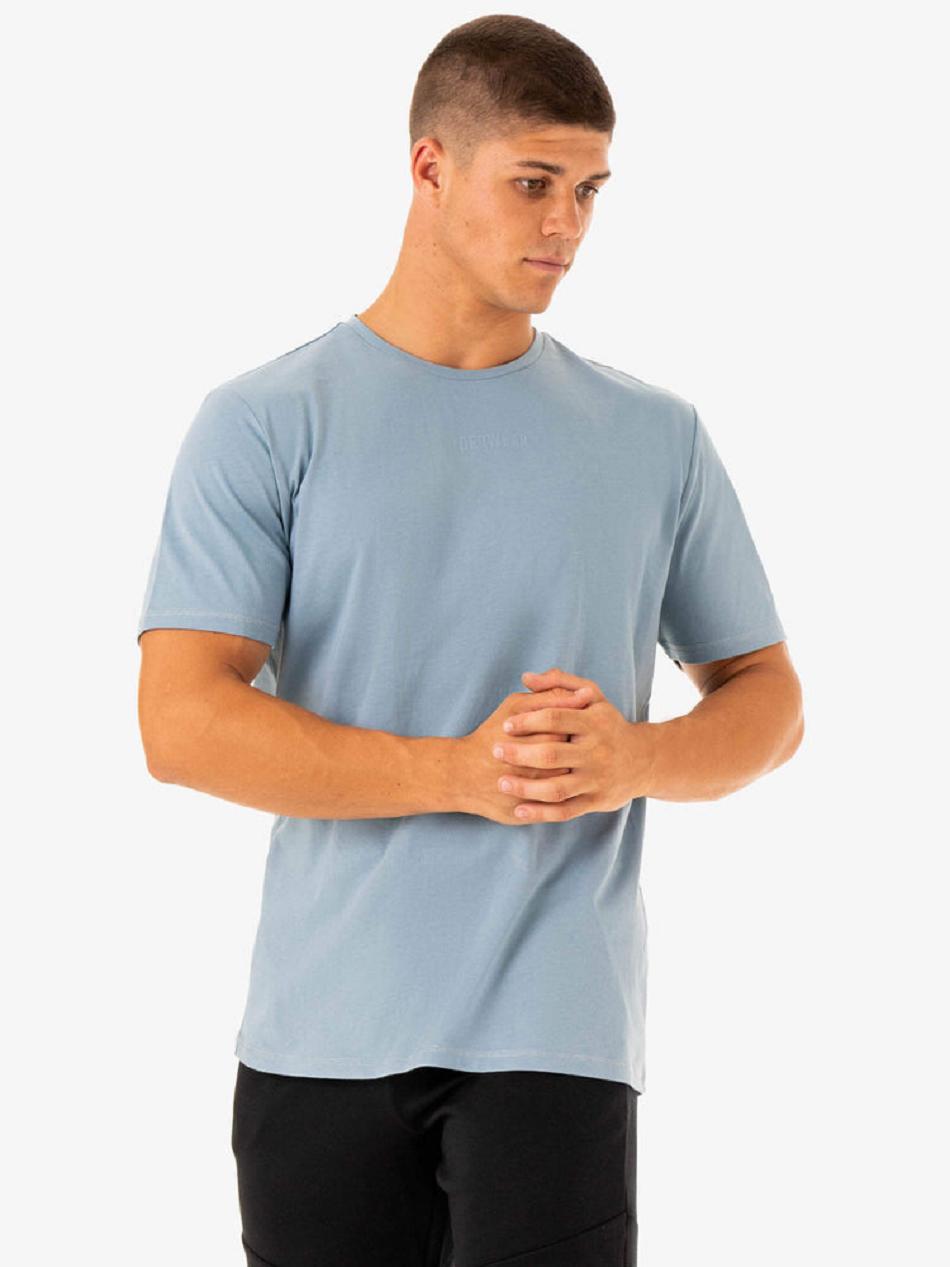 Blue Men's Ryderwear Limitless T-Shirt Top | 90SB65365