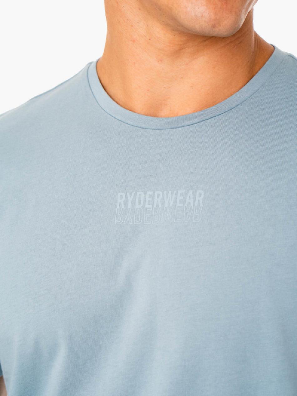 Blue Men's Ryderwear Limitless T-Shirt Top | 90SB65365