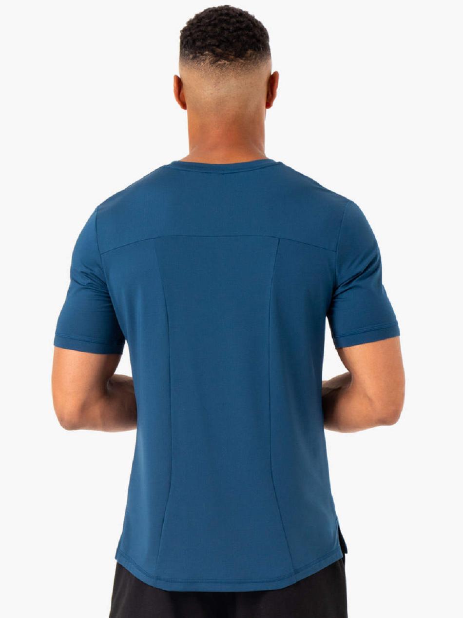 Blue Men's Ryderwear Optimal Mesh T-Shirt Top | 87RT80654