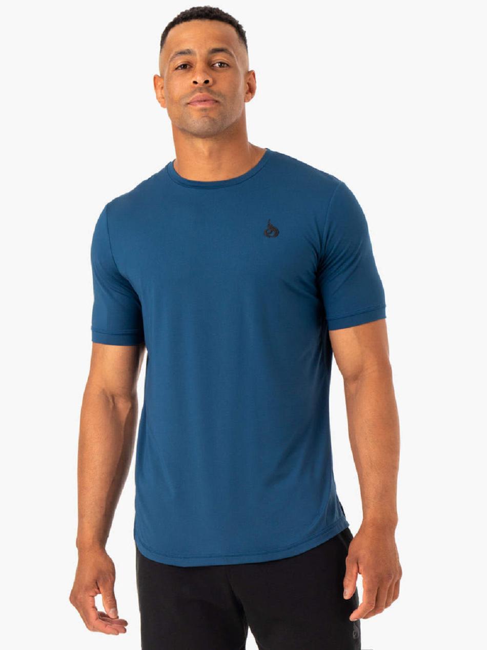 Blue Men's Ryderwear Optimal Mesh T-Shirt Top | 87RT80654