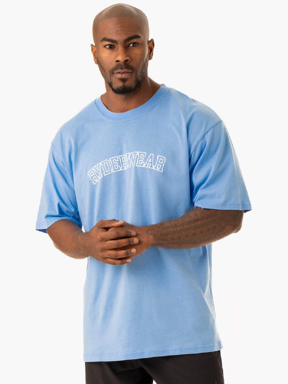 Blue Men\'s Ryderwear Oversized T-Shirt Top | 88FV68951