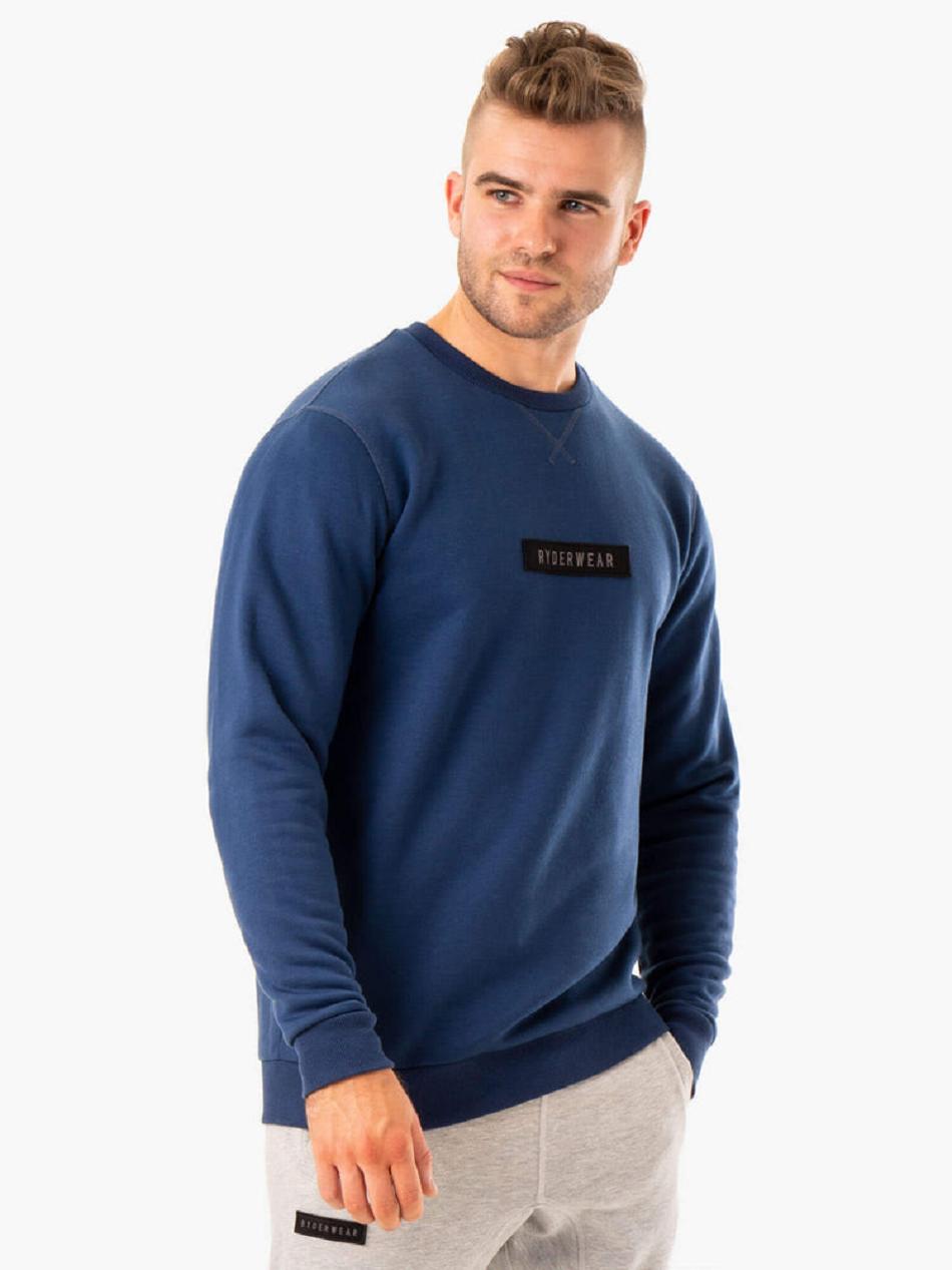 Blue Men's Ryderwear Recharge Pullover Top | DF8781057