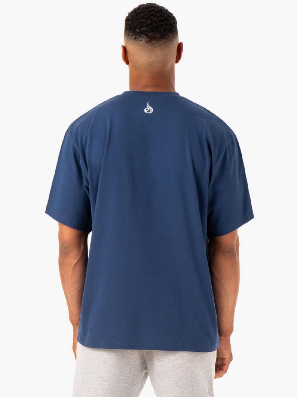 Blue Men's Ryderwear Recharge T-Shirt Top | 88EW32185