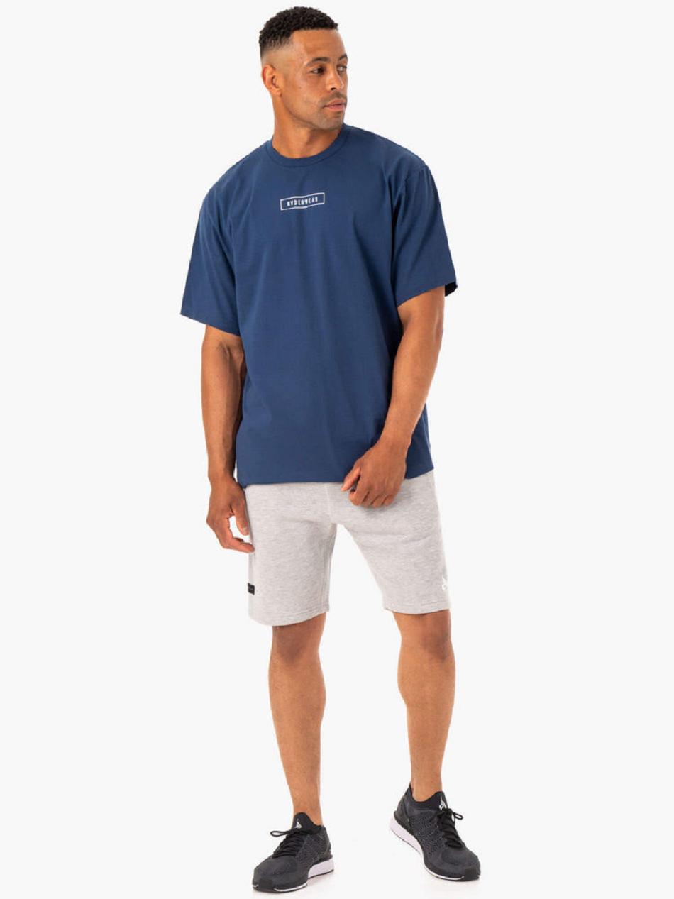 Blue Men's Ryderwear Recharge T-Shirt Top | 88EW32185