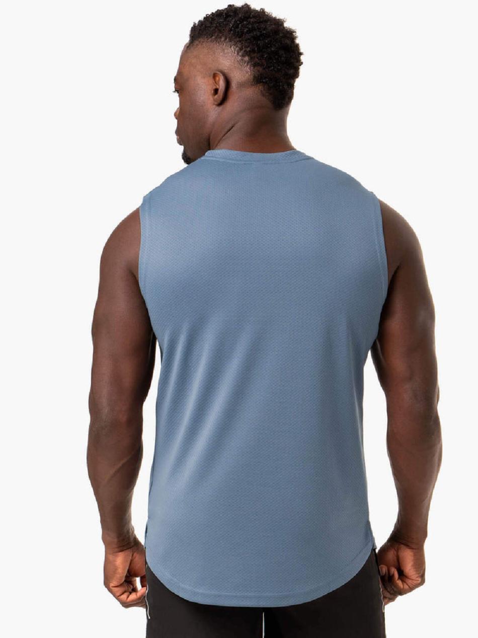 Blue Men's Ryderwear Reflex Mesh Baller Tanks | DF7874853