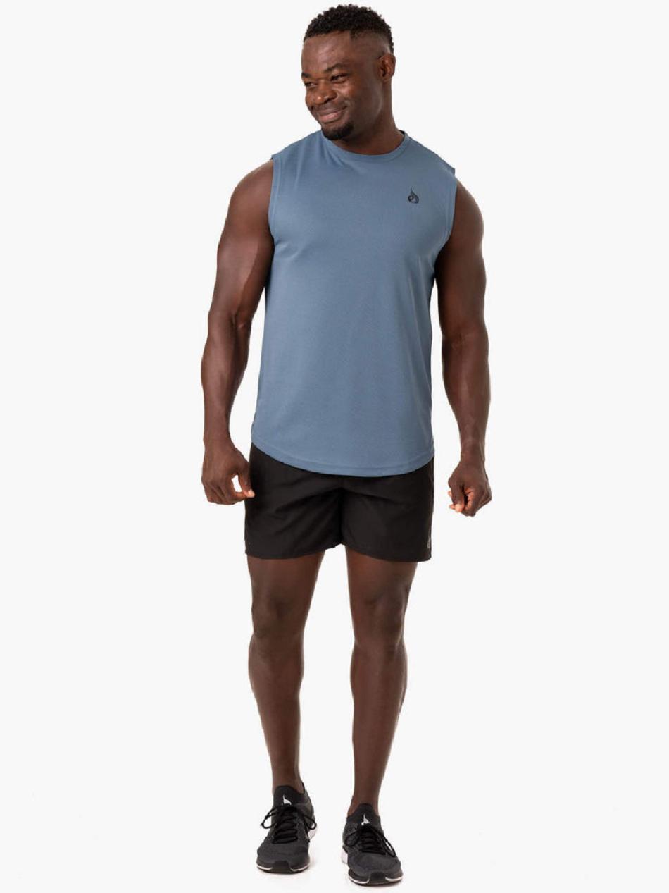 Blue Men's Ryderwear Reflex Mesh Baller Tanks | DF7874853