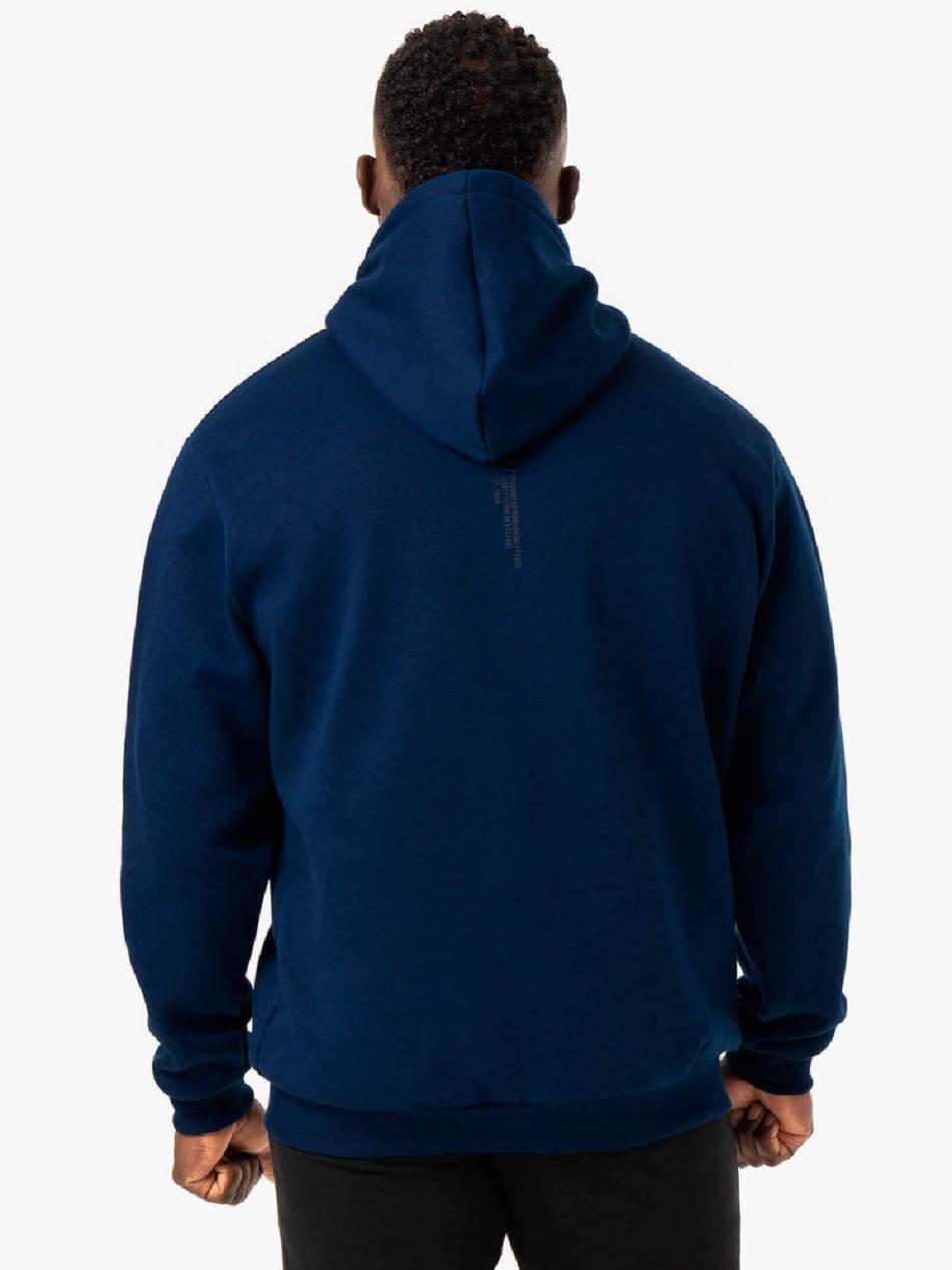 Blue Men's Ryderwear Reset Pullover Hoodie Top | 180F22284