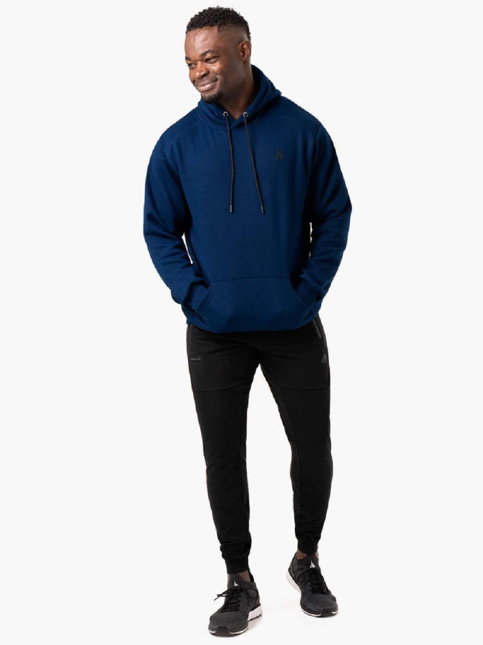 Blue Men's Ryderwear Reset Pullover Hoodie Top | 180F22284