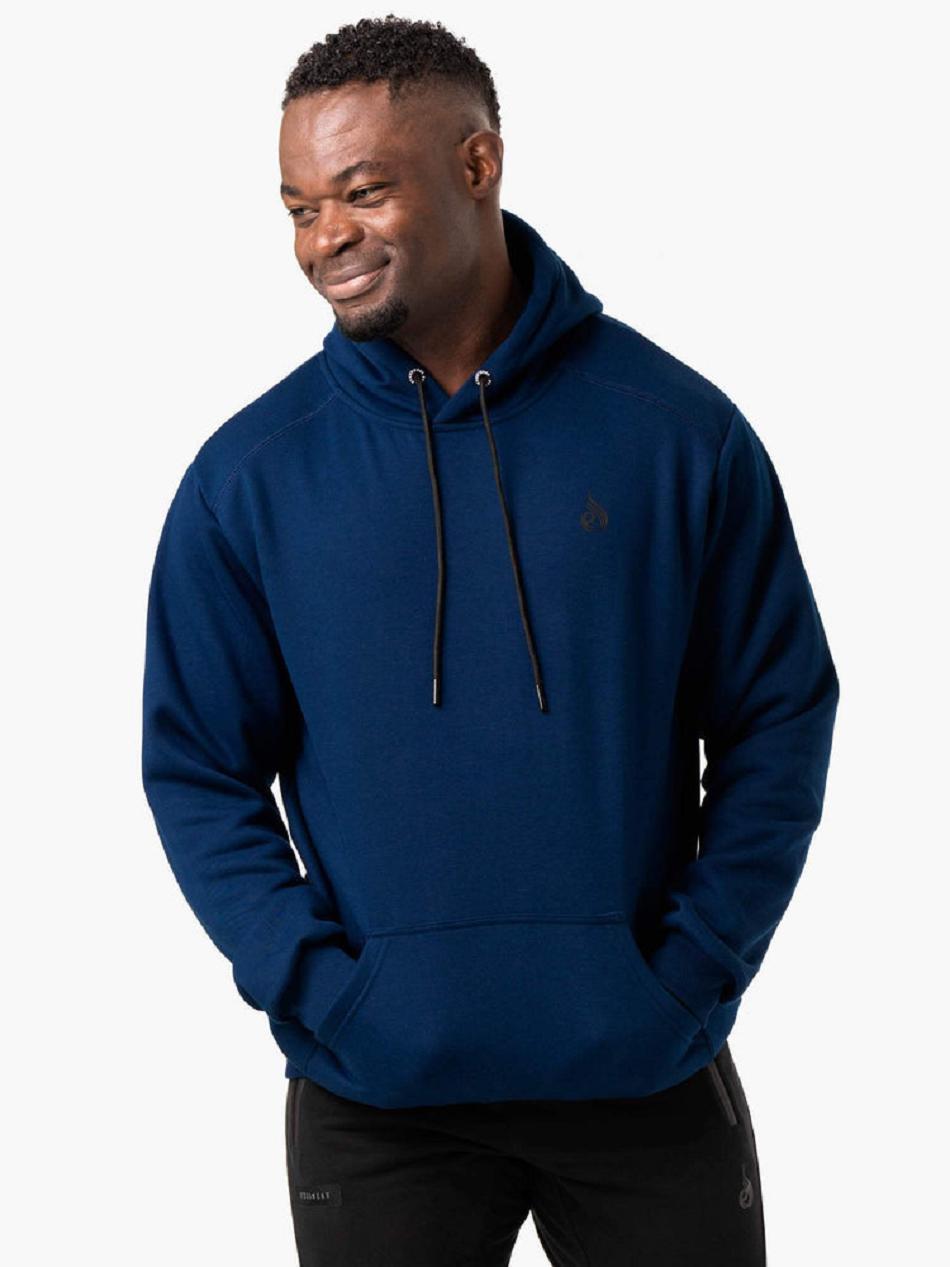 Blue Men\'s Ryderwear Reset Pullover Hoodie Top | 180F22284