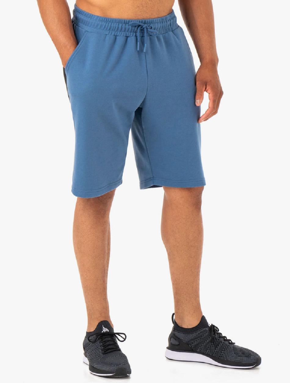 Blue Men's Ryderwear Restore Fleece Track Shorts | 144Y37782