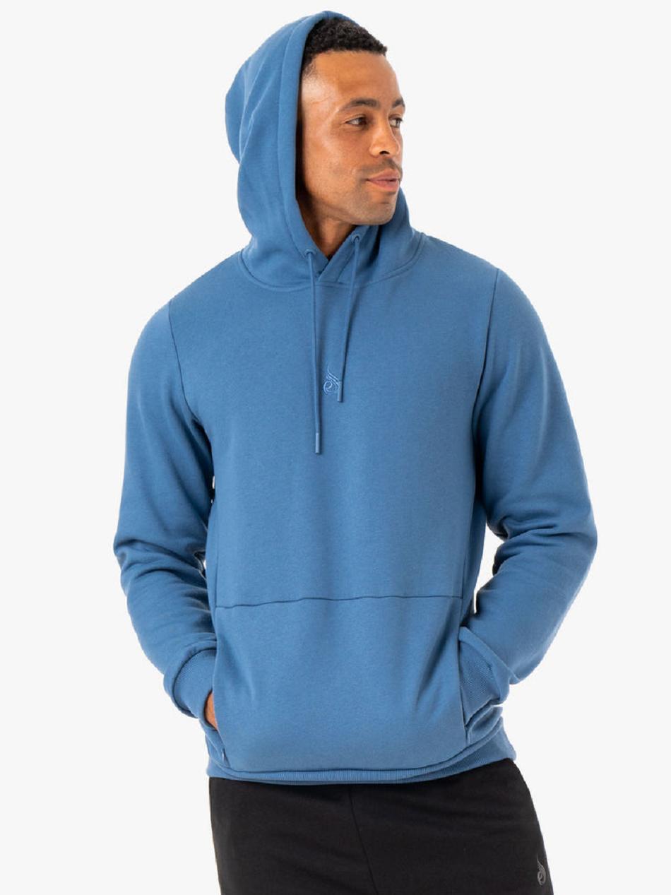 Blue Men's Ryderwear Restore Pullover Hoodie Top | G5B59554