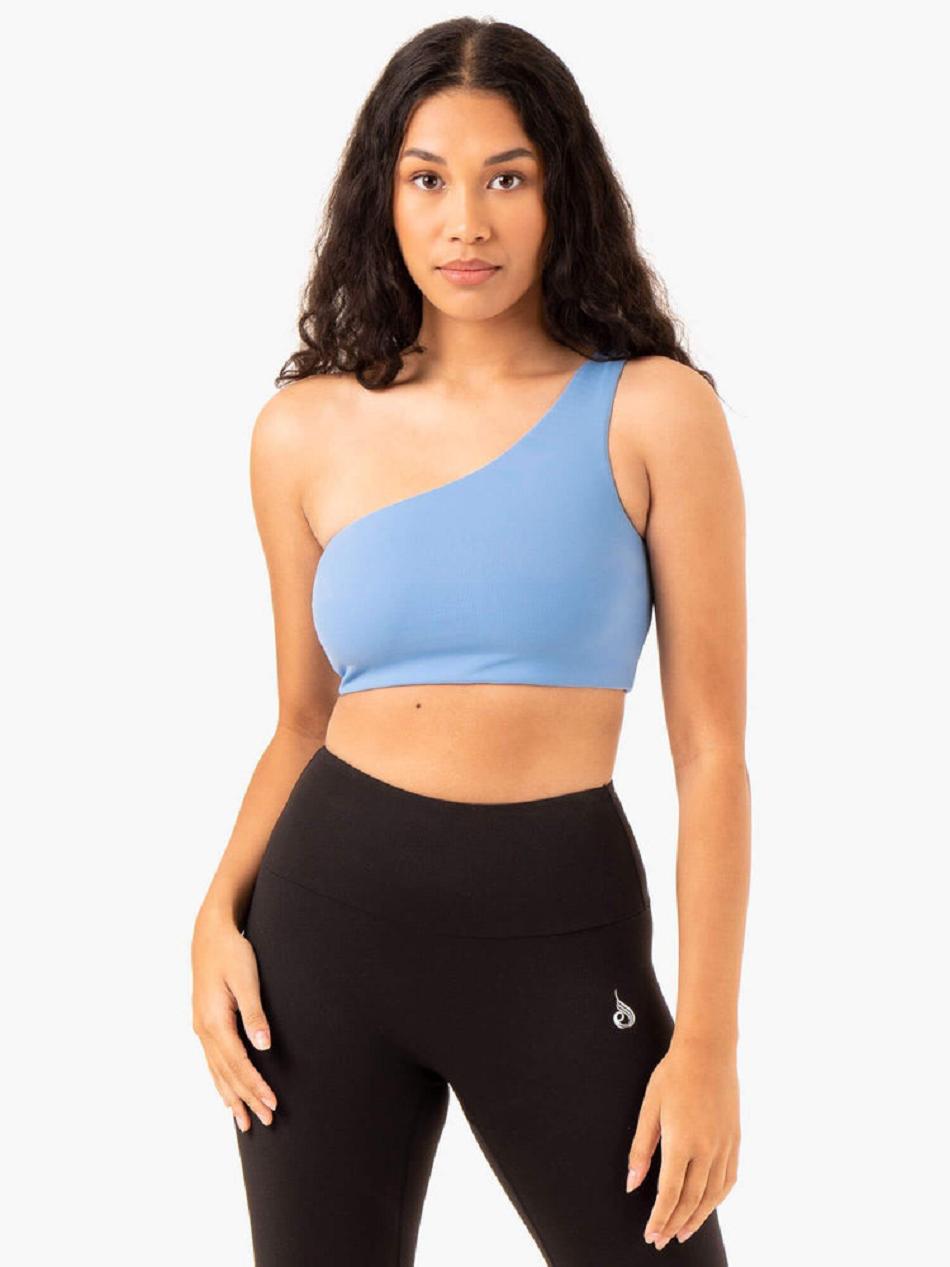 Blue Women\'s Ryderwear Adapt One Shoulder Sports Bras | 59YR55366