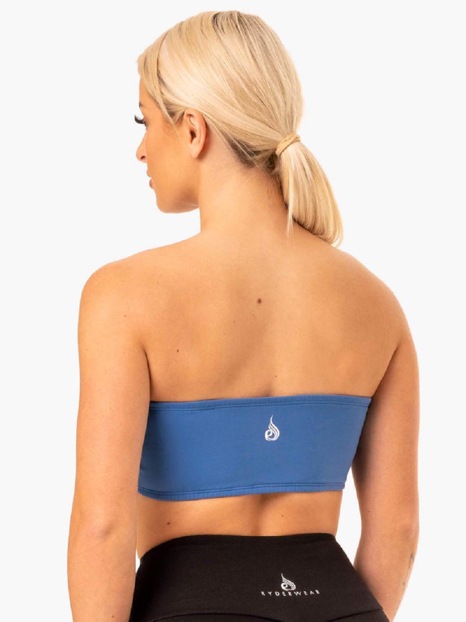 Blue Women's Ryderwear Bandeau Sports Bras | 6D5293540