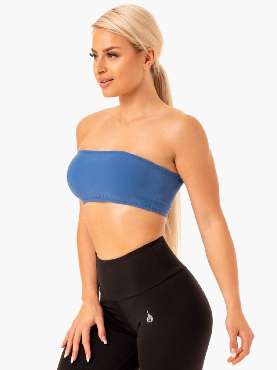 Blue Women's Ryderwear Bandeau Sports Bras | 6D5293540