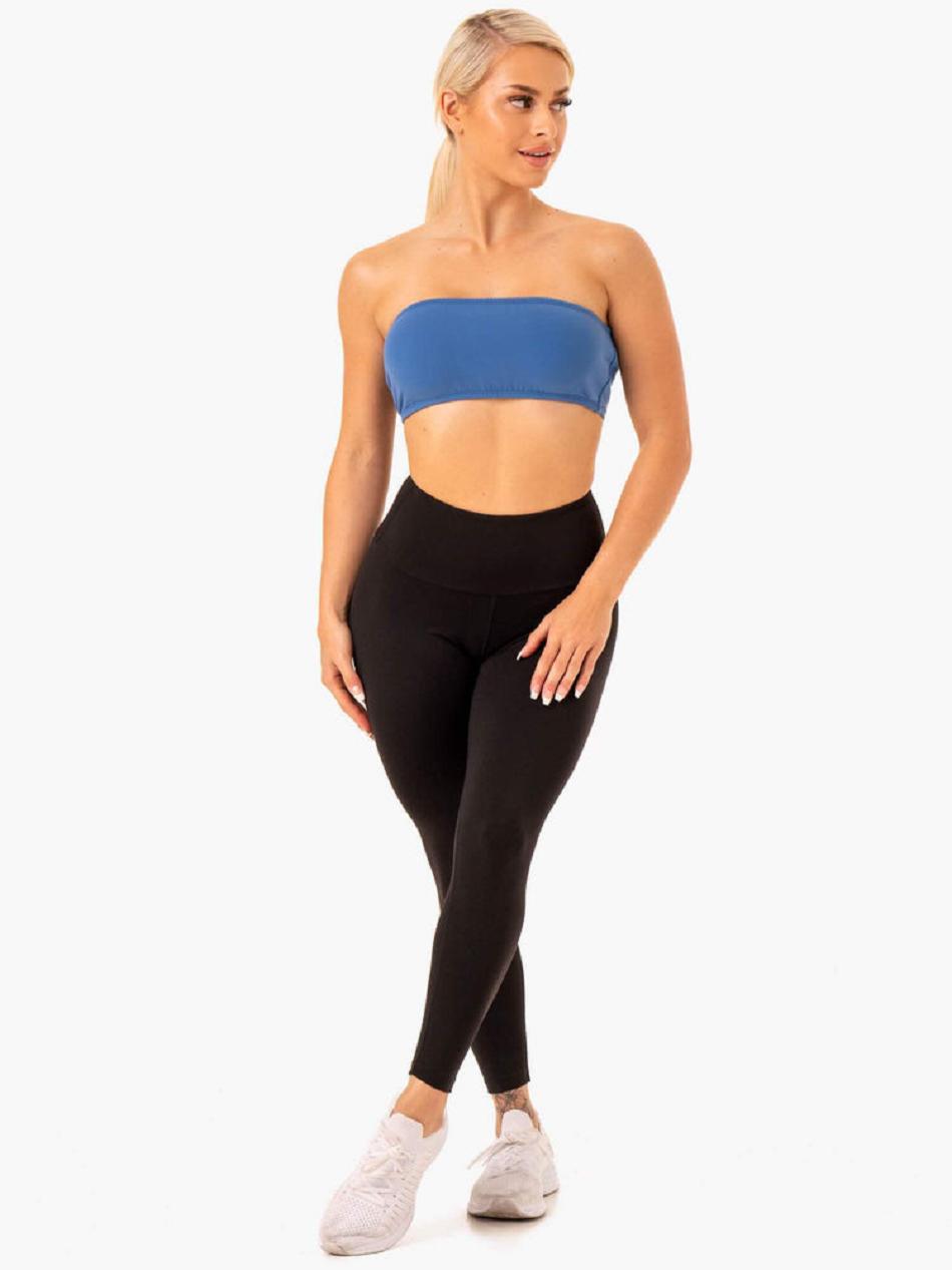 Blue Women's Ryderwear Bandeau Sports Bras | 6D5293540