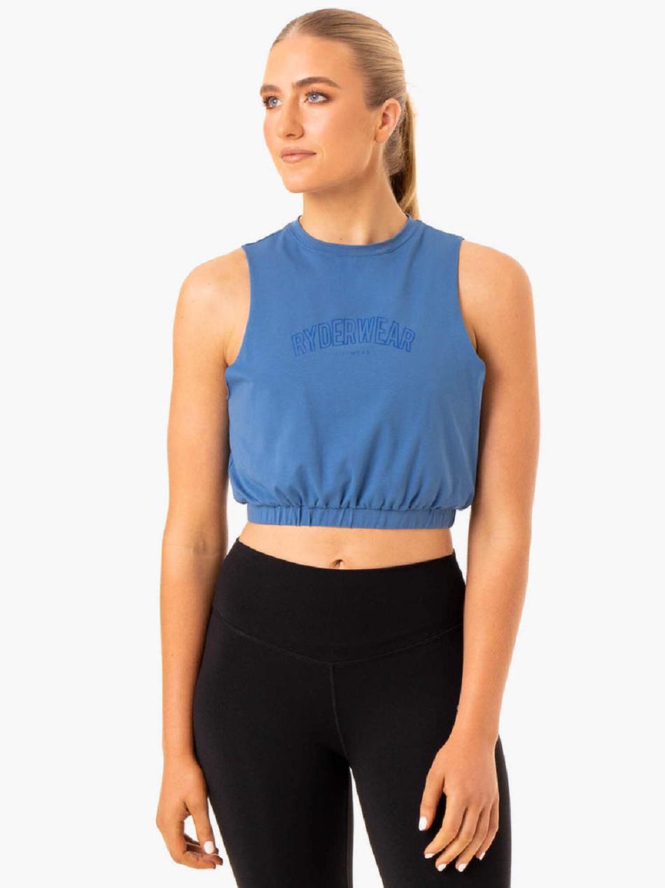 Blue Women\'s Ryderwear Boxer Muscle Tank Top | 64JF39391