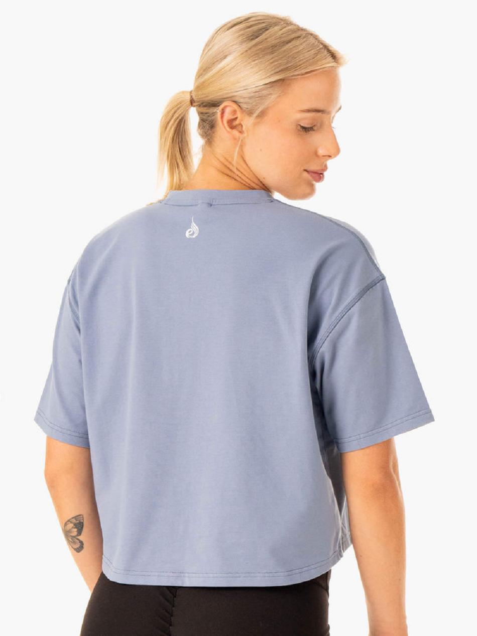 Blue Women's Ryderwear Edit T-Shirt Top | G2T31671