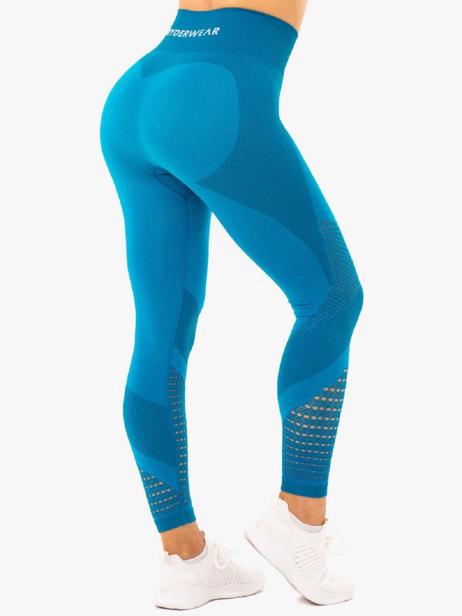 Blue Women's Ryderwear Electra Leggings Seamless | 47KR47840