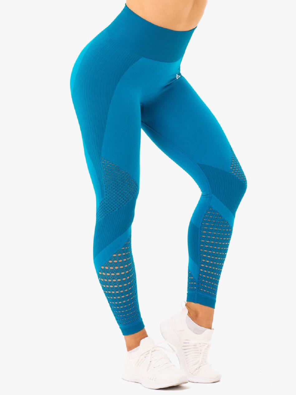 Blue Women's Ryderwear Electra Leggings Seamless | 47KR47840