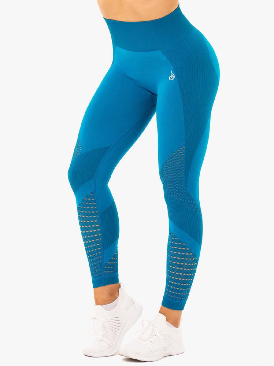 Blue Women\'s Ryderwear Electra Leggings Seamless | 47KR47840