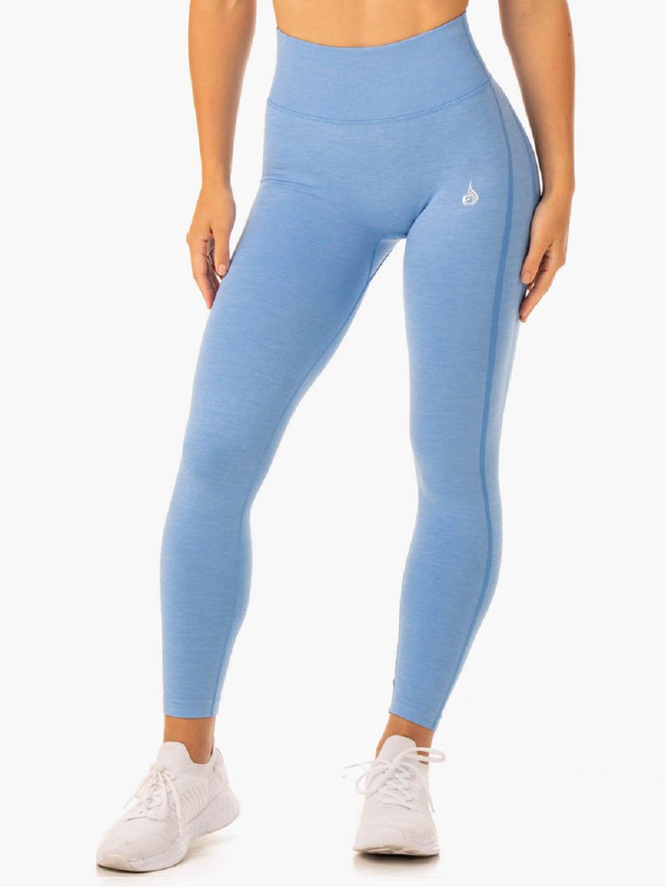 Blue Women's Ryderwear Enhance Scrunch Bum Seamless Leggings | 38RC91270