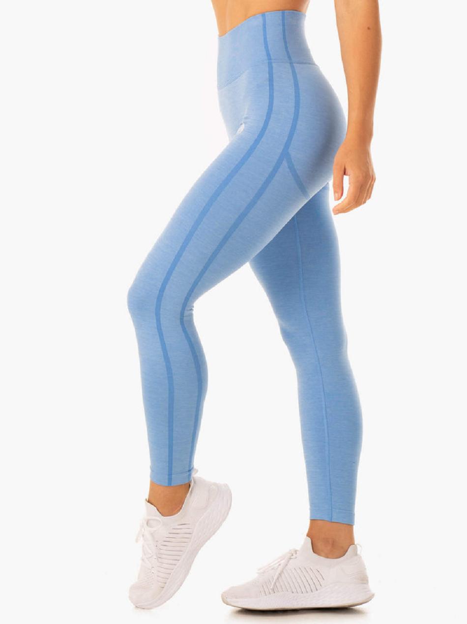 Blue Women's Ryderwear Enhance Scrunch Bum Seamless Leggings | 38RC91270