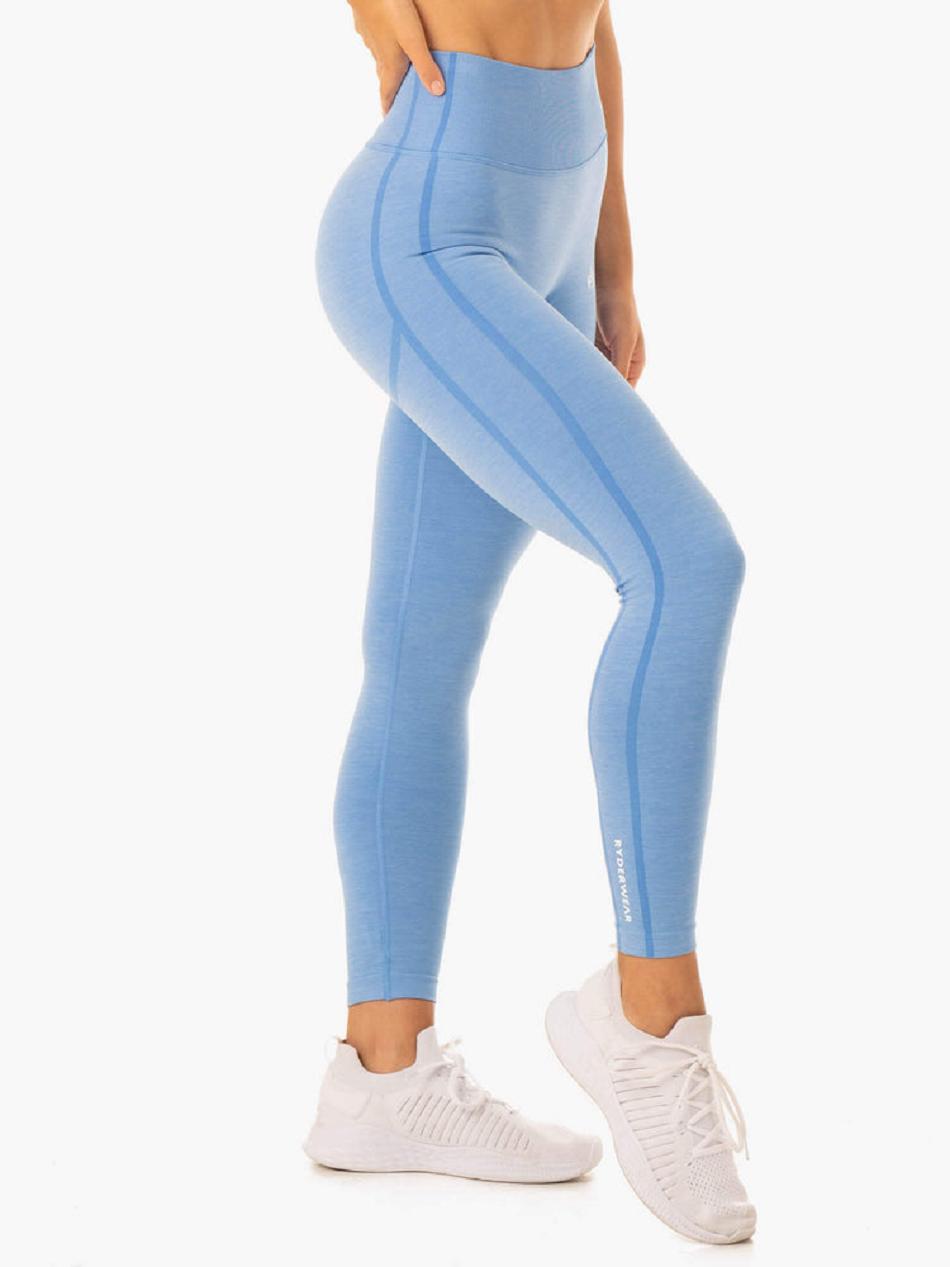 Blue Women's Ryderwear Enhance Scrunch Bum Seamless Leggings | 38RC91270