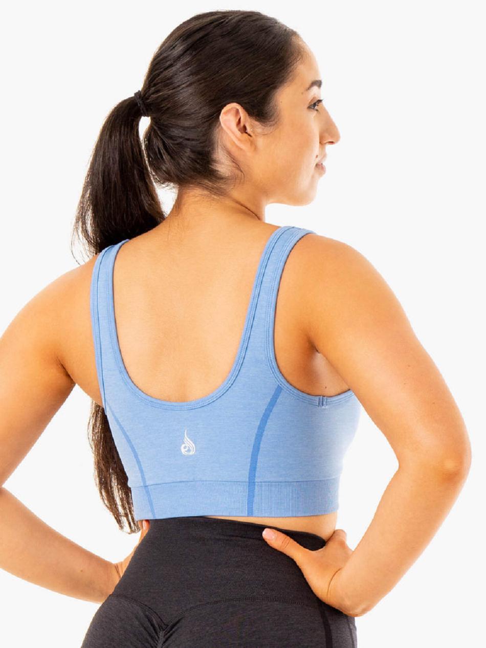 Blue Women's Ryderwear Enhance Seamless Sports Bras | 53RT61431