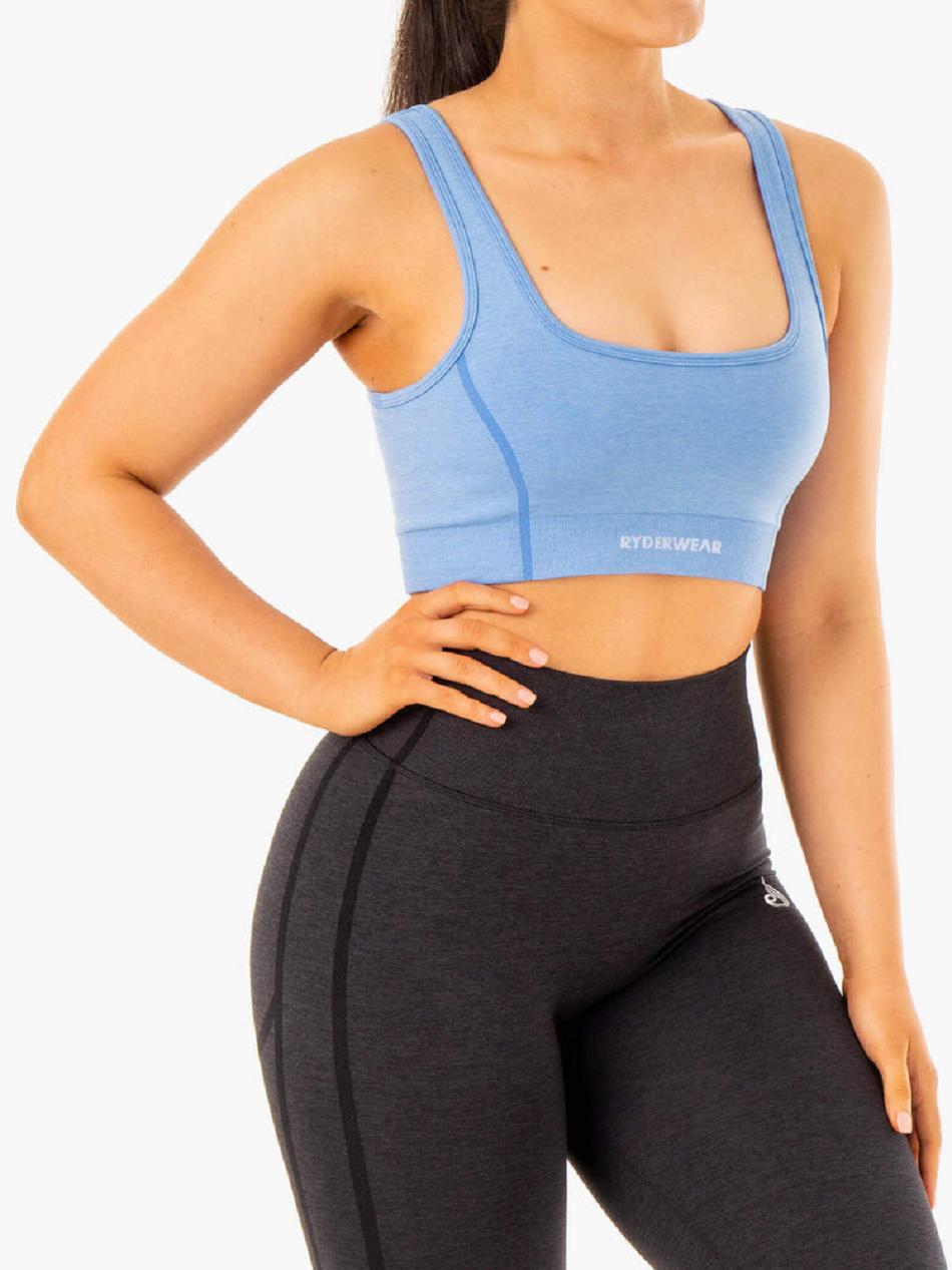 Blue Women's Ryderwear Enhance Seamless Sports Bras | 53RT61431