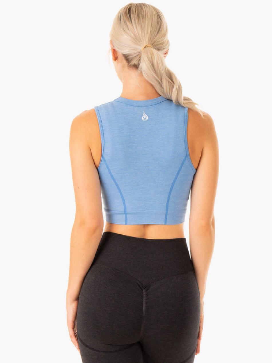 Blue Women's Ryderwear Enhance Seamless Tank Top | 66KR49507