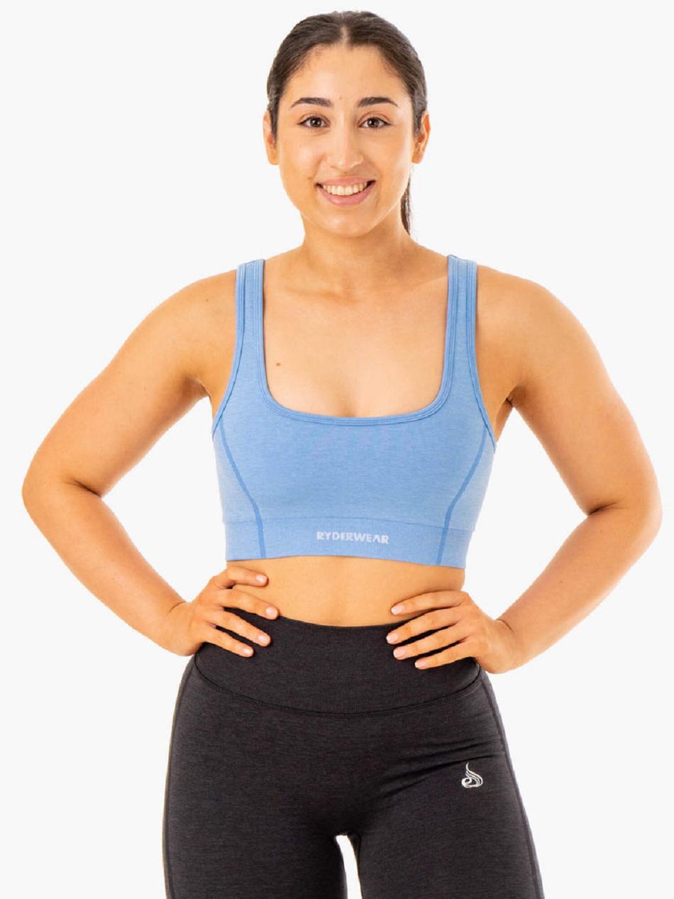 Blue Women\'s Ryderwear Enhance Sports Bra Seamless | 49JS61873