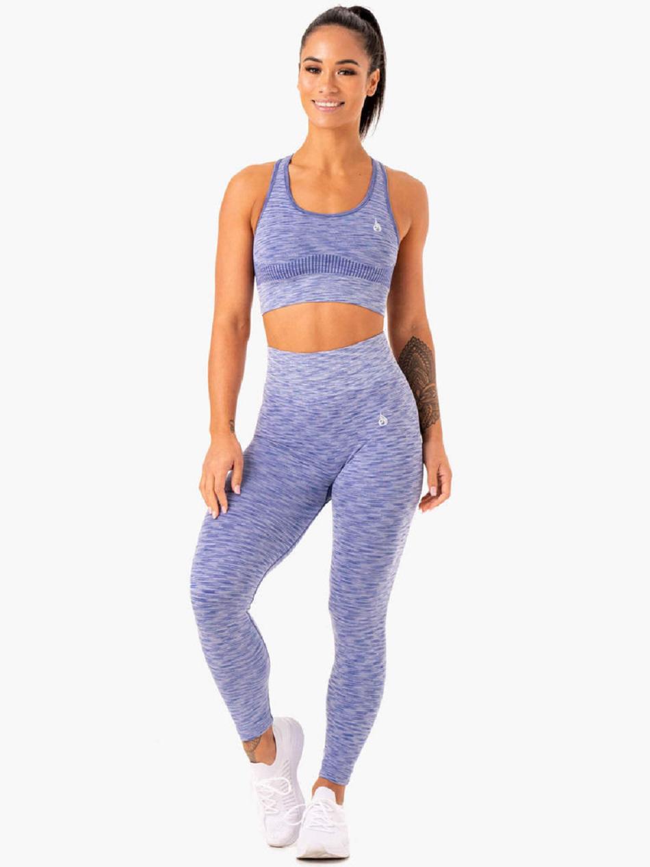 Blue Women's Ryderwear Evolve High Waisted Leggings Seamless | 48HF57622