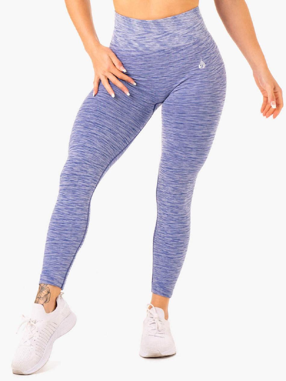 Blue Women\'s Ryderwear Evolve High Waisted Leggings Seamless | 48HF57622