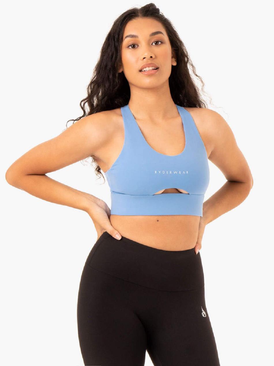 Blue Women's Ryderwear Focus Contour Sports Bras | 57JF13998