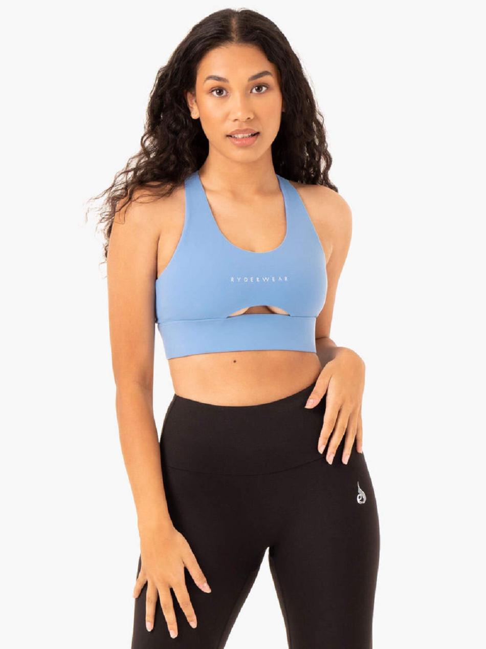 Blue Women\'s Ryderwear Focus Contour Sports Bras | 57JF13998