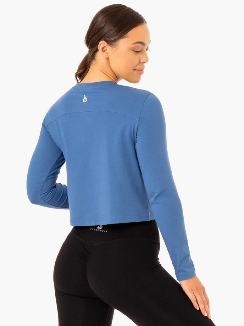 Blue Women's Ryderwear Foundation Long Sleeve Top Top | 64KR66778