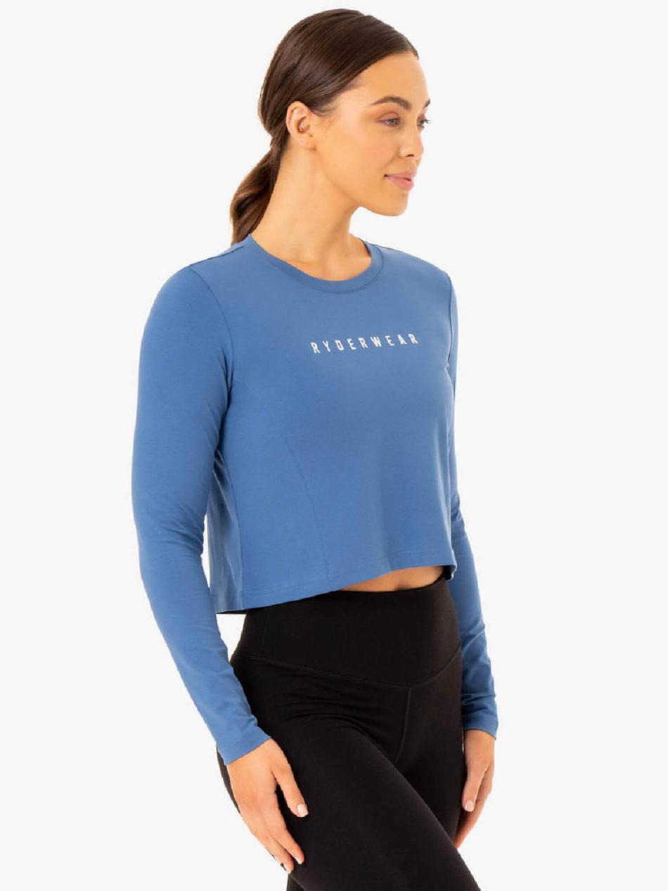 Blue Women's Ryderwear Foundation Long Sleeve Top Top | 64KR66778