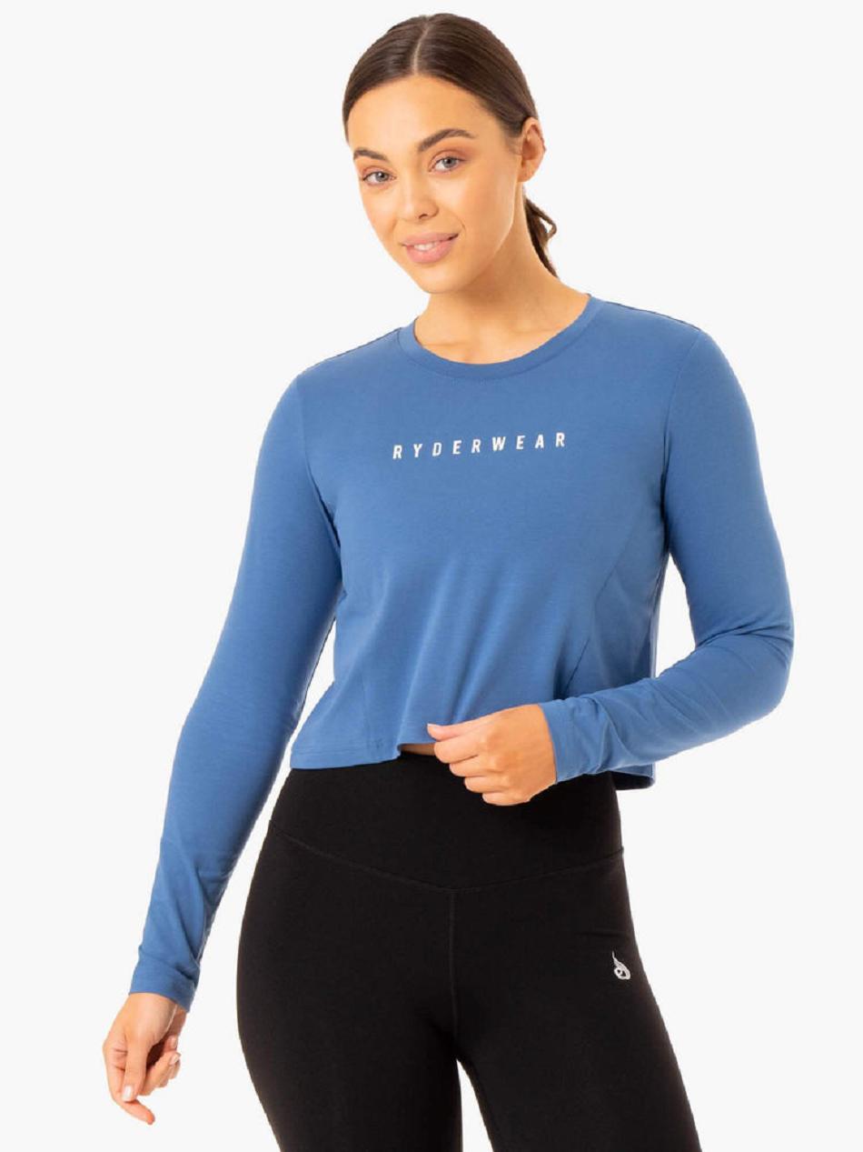 Blue Women\'s Ryderwear Foundation Long Sleeve Top Top | 64KR66778