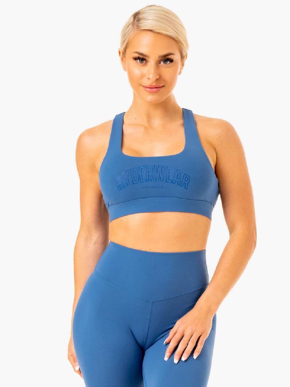 Blue Women\'s Ryderwear Knockout Racer Back Sports Bras | XG5699834