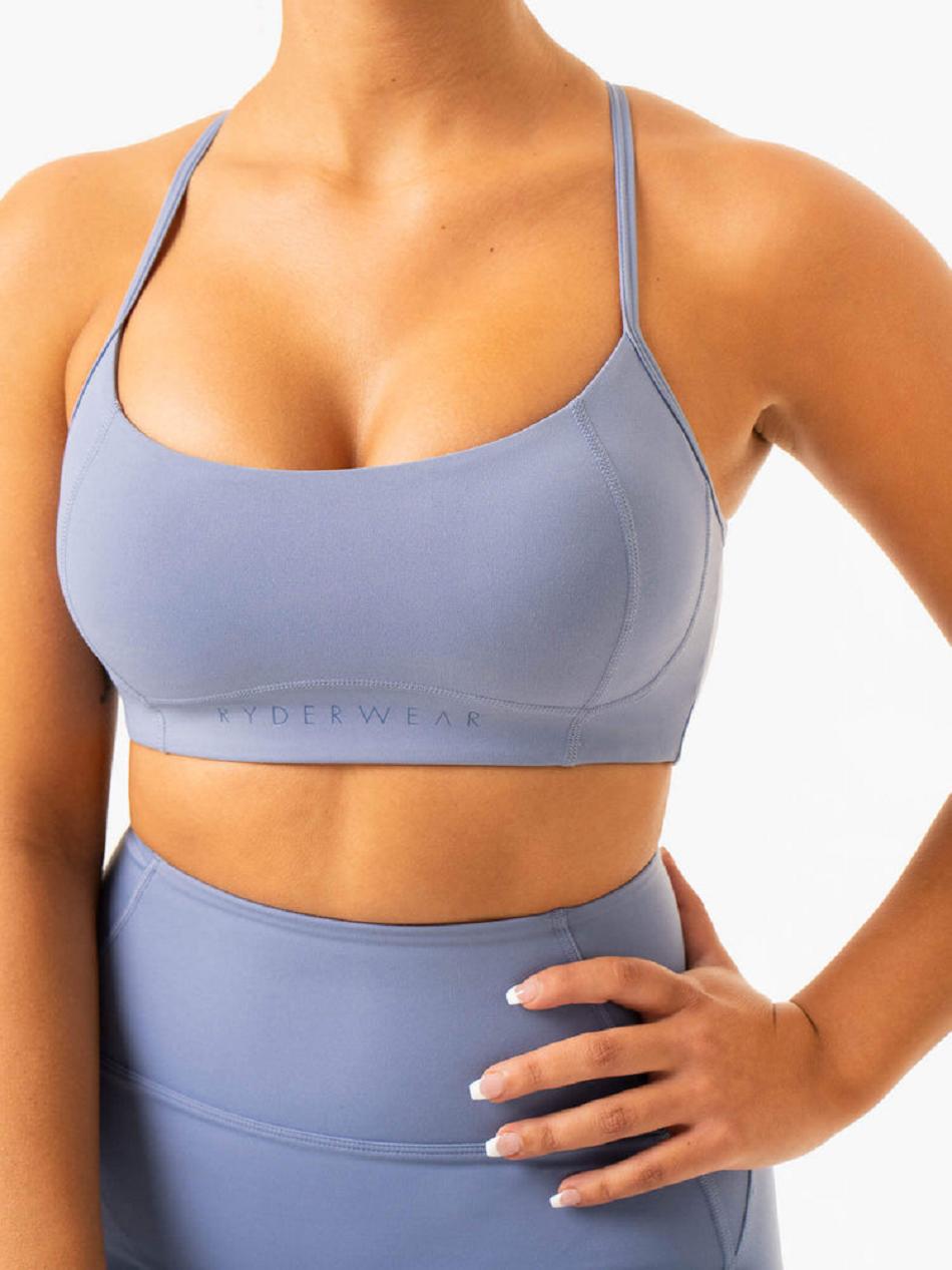 Blue Women's Ryderwear NKD Frame Sports Bras | 54YH86489