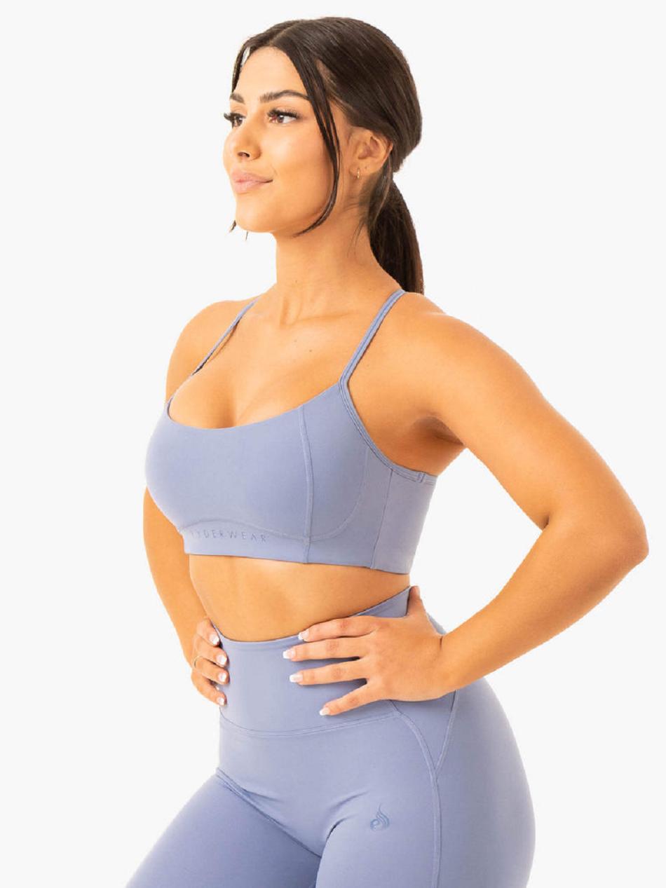 Blue Women's Ryderwear NKD Frame Sports Bras | 54YH86489