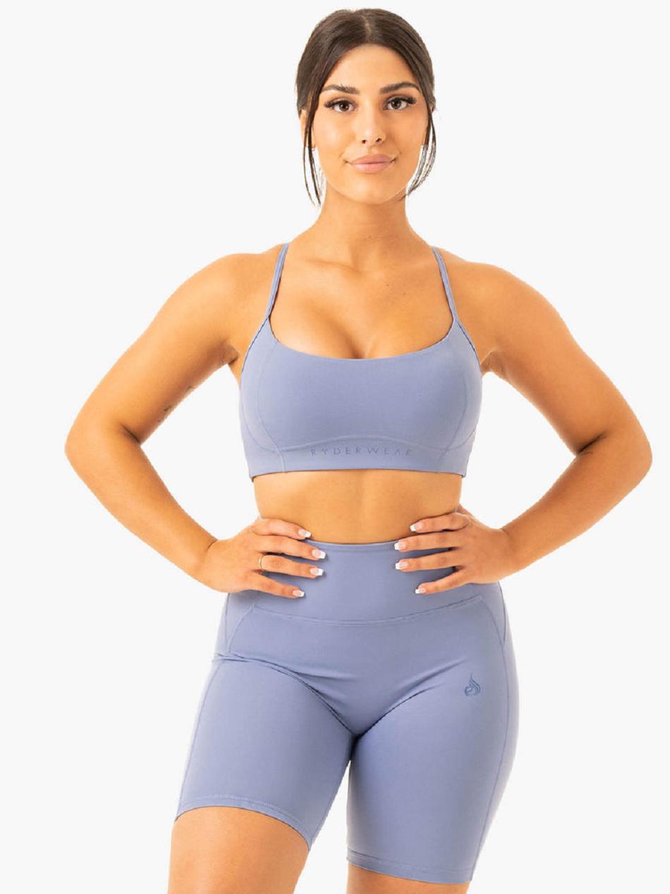 Blue Women\'s Ryderwear NKD Frame Sports Bras | 54YH86489