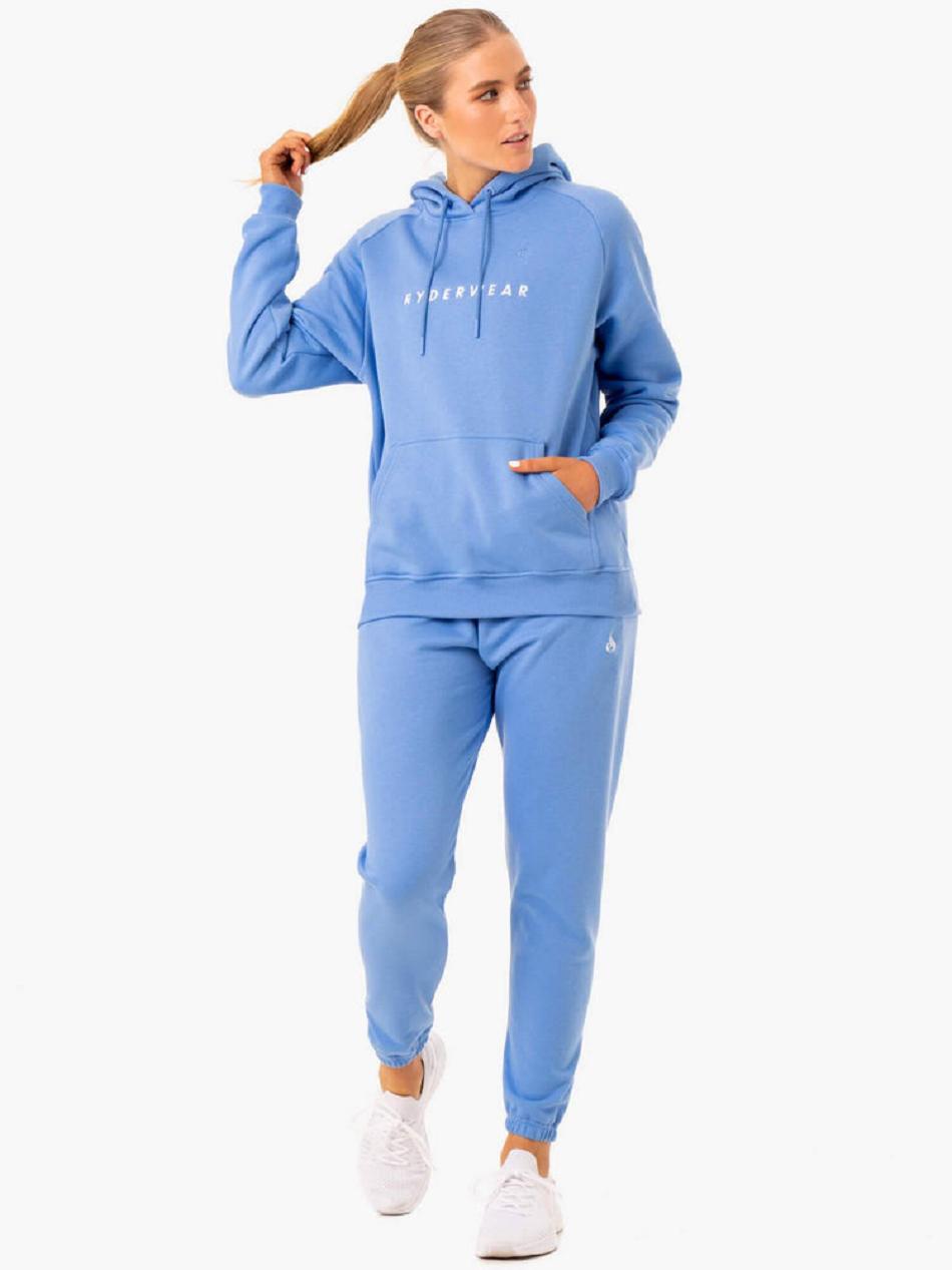 Blue Women's Ryderwear Off Duty Fleece Hoodie Top | 65Y6461672