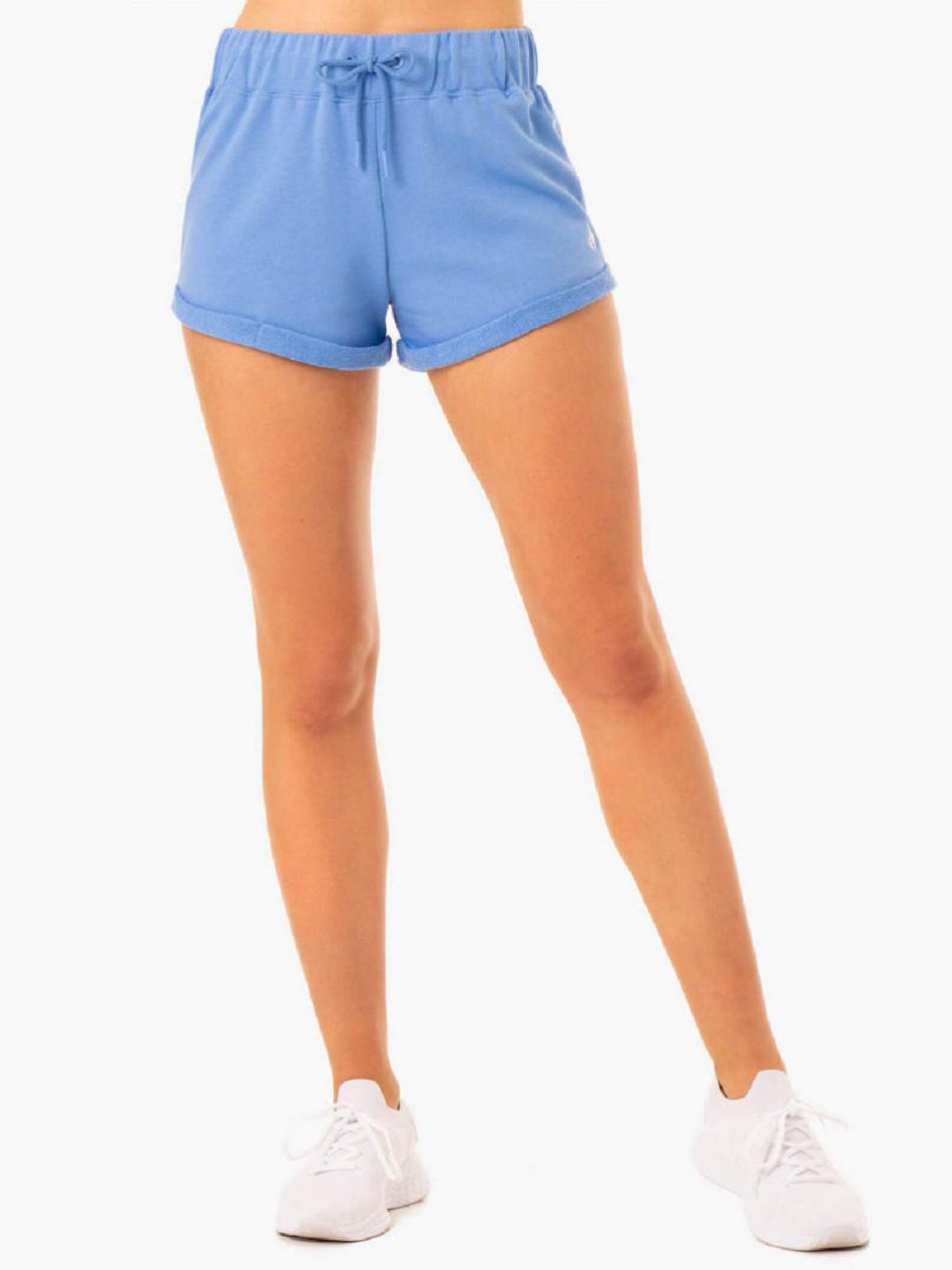 Blue Women's Ryderwear Off Duty Fleece Shorts | 53JS75530